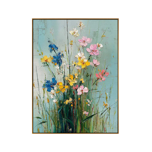Wildflower Breeze Impasto Floral Oil Painting