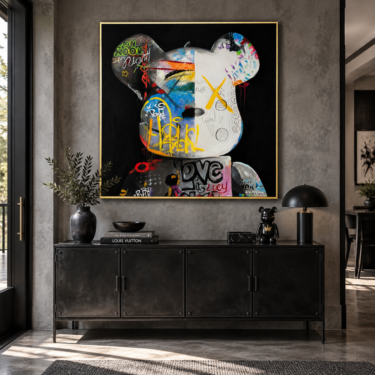 Neon Mind Graffiti Abstract Portrait Painting
