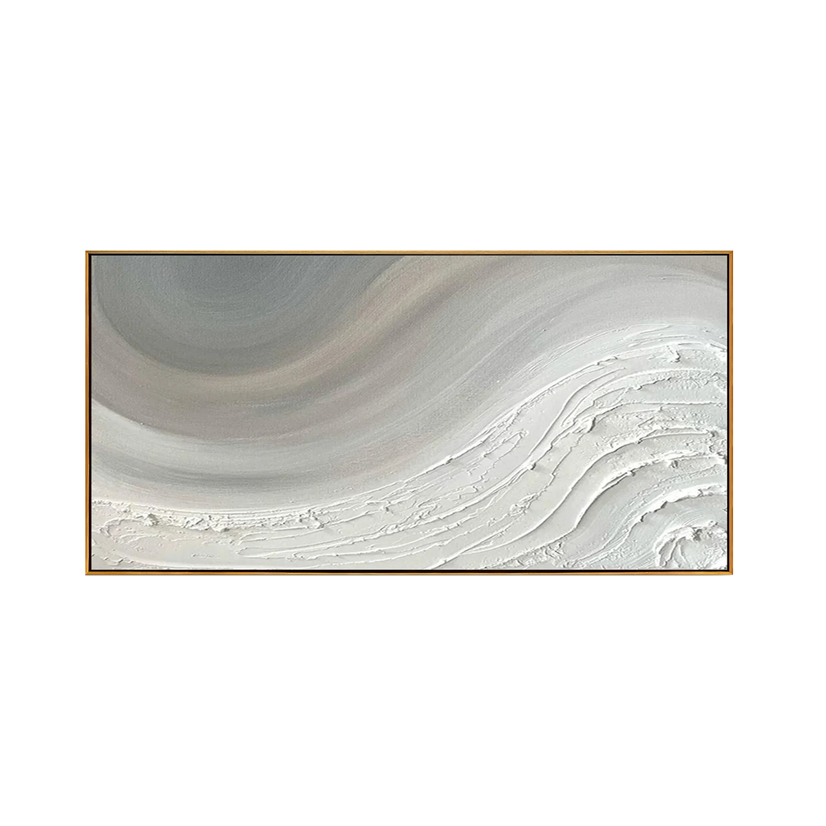 Soft Gray Wave Abstract Painting