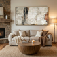 Neutral Rustic Wabi-Sabi Abstract Painting