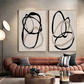 Eternal Flow Black Line Abstract Painting Set Set of 2