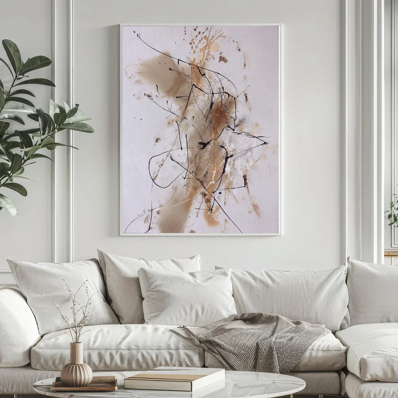 Chaotic Beige Abstract Painting