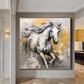Golden Gallop White Horse Painting