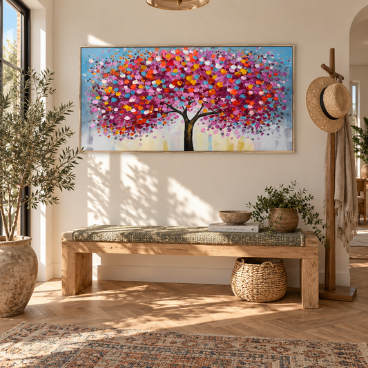 Colorful Tree Textured Painting