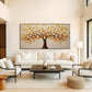 Amber Canopy-White & Gold Tree Painting