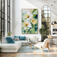 Mint Breeze Floral Abstract Painting