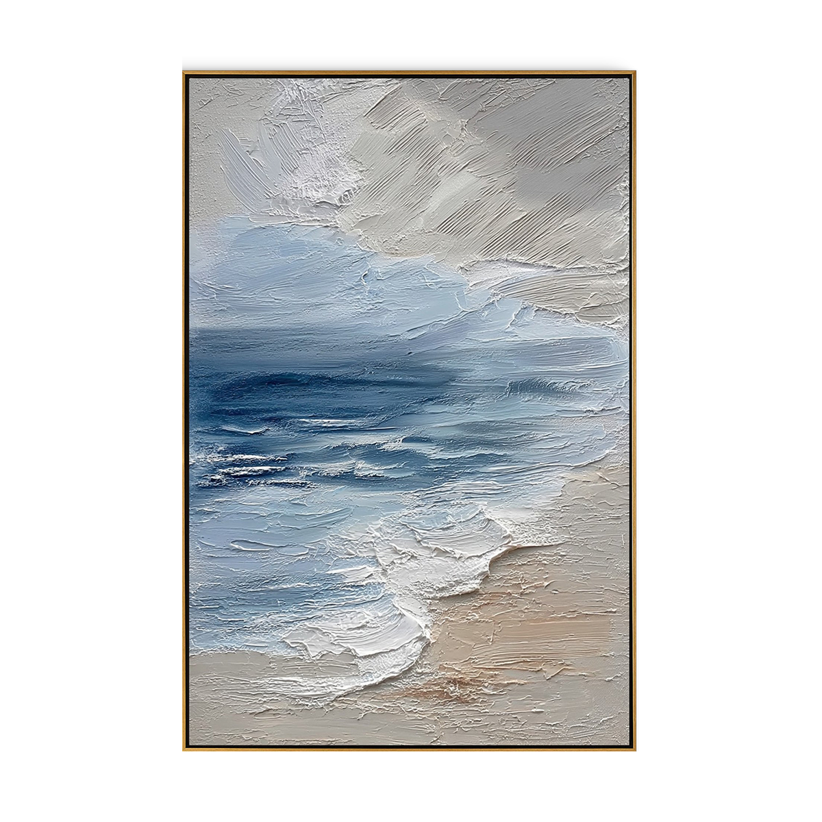Coastal Breeze Ocean Impasto Canvas Art