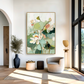 Emerald Lotus–Textured Botanical Oil Painting