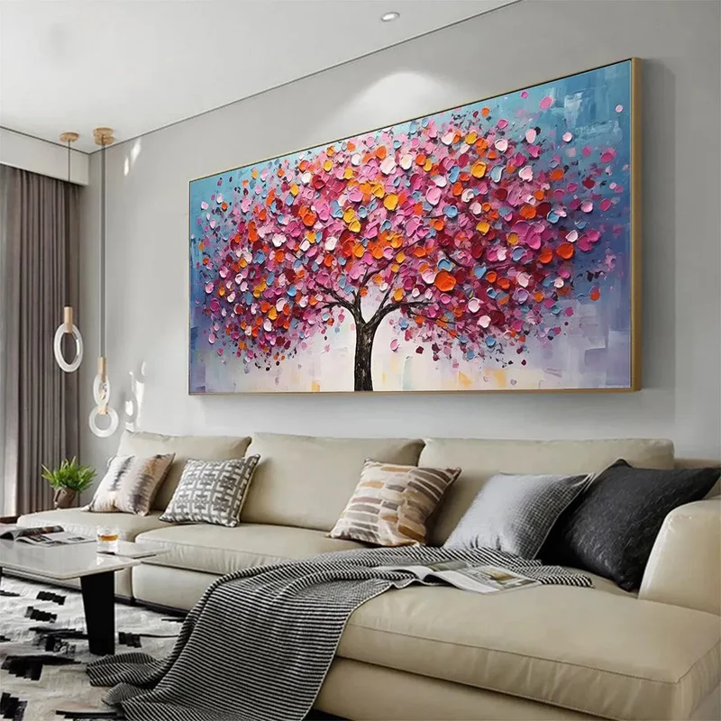 Colorful Tree Textured Painting