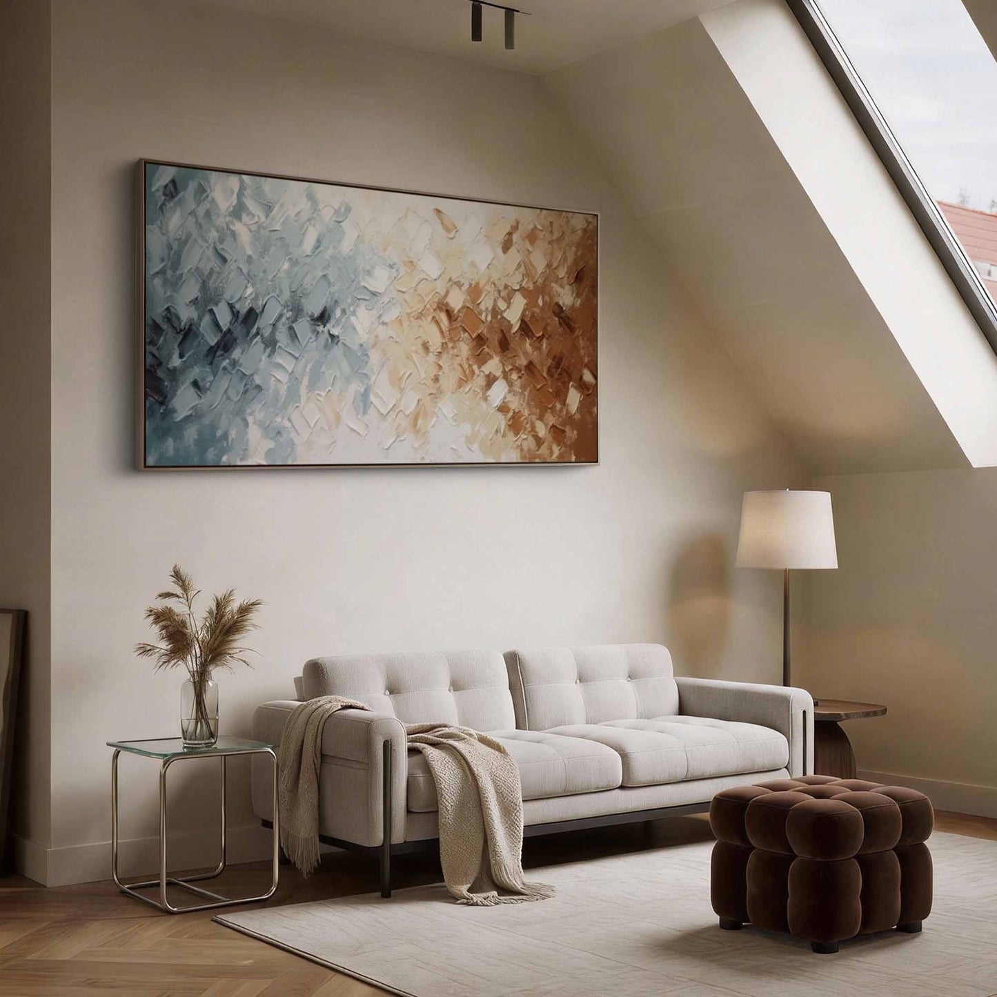 Coastal Hues Gradient Impasto Canvas Art