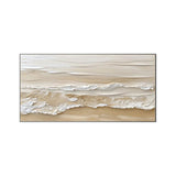 Ivory Shore Impasto Abstract Painting