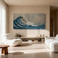 Turquoise Crested Wave Thick Texture Painting