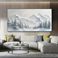 White Winter Mountain Textured Painting