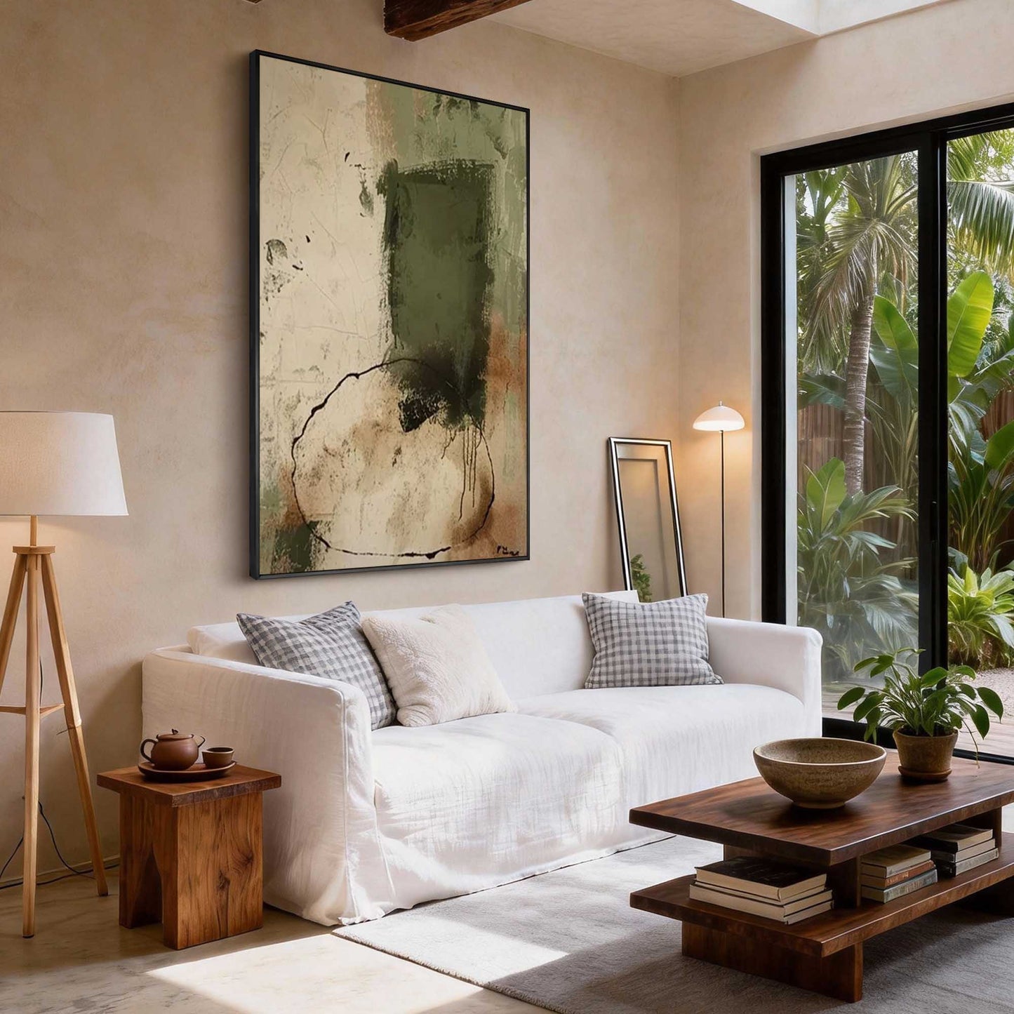 Mossy Earth Abstract Canvas Art