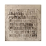 Neutral Grid Textured Abstract Canvas Art