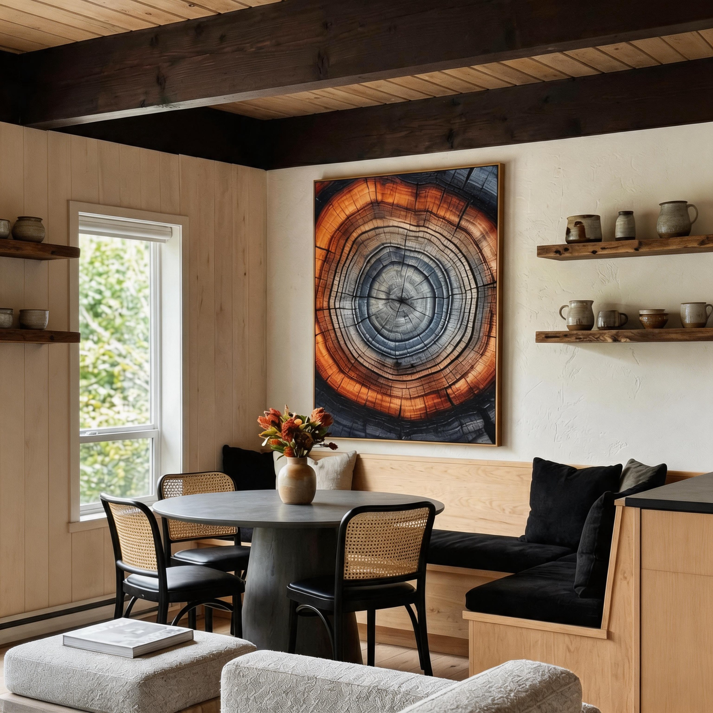 Wood Rings Cross-Section Textured Canvas Art
