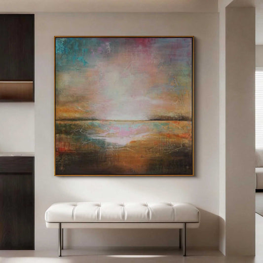 Pastel Horizon Abstract Seascape Painting