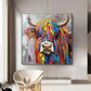 Rainbow Spirit Highland Cow Painting