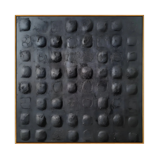 Charcoal 3D Dots Abstract Painting