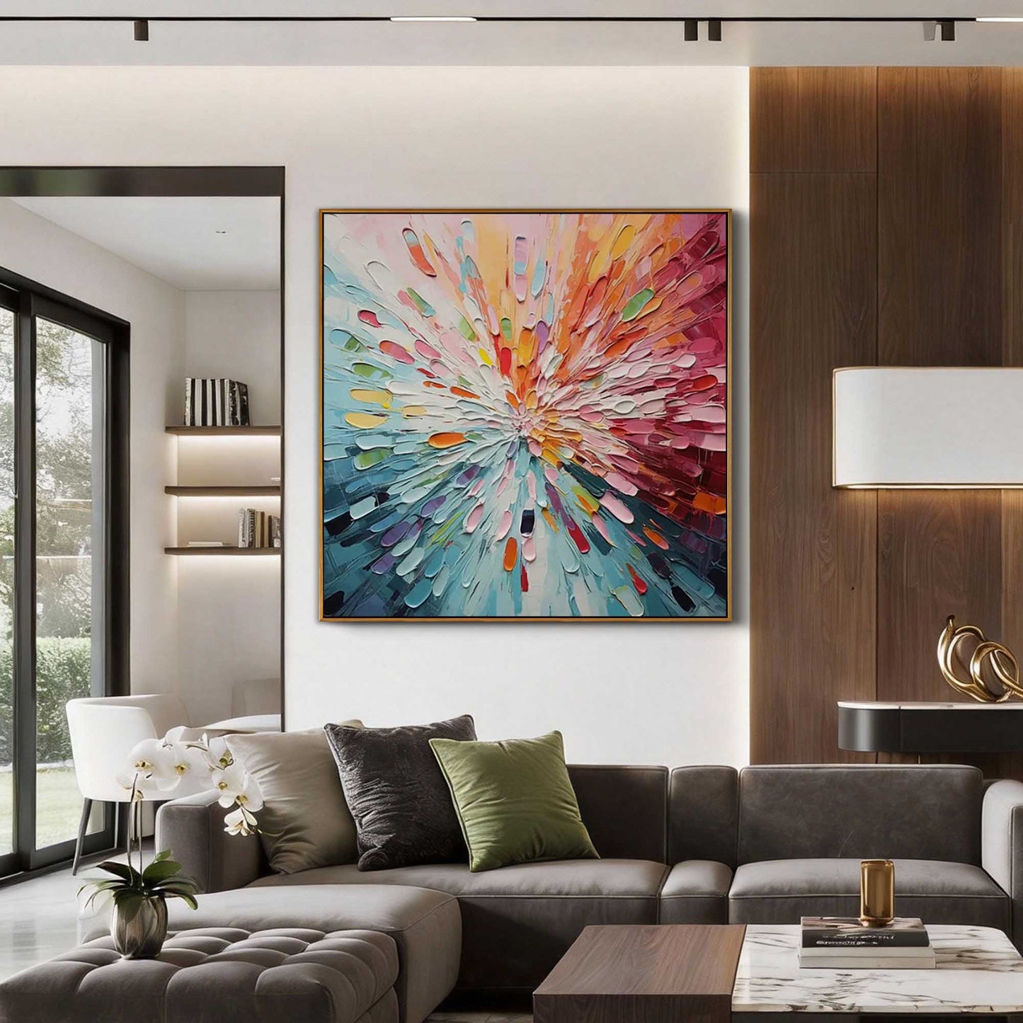 Radiant Burst Impasto Abstract Canvas Art