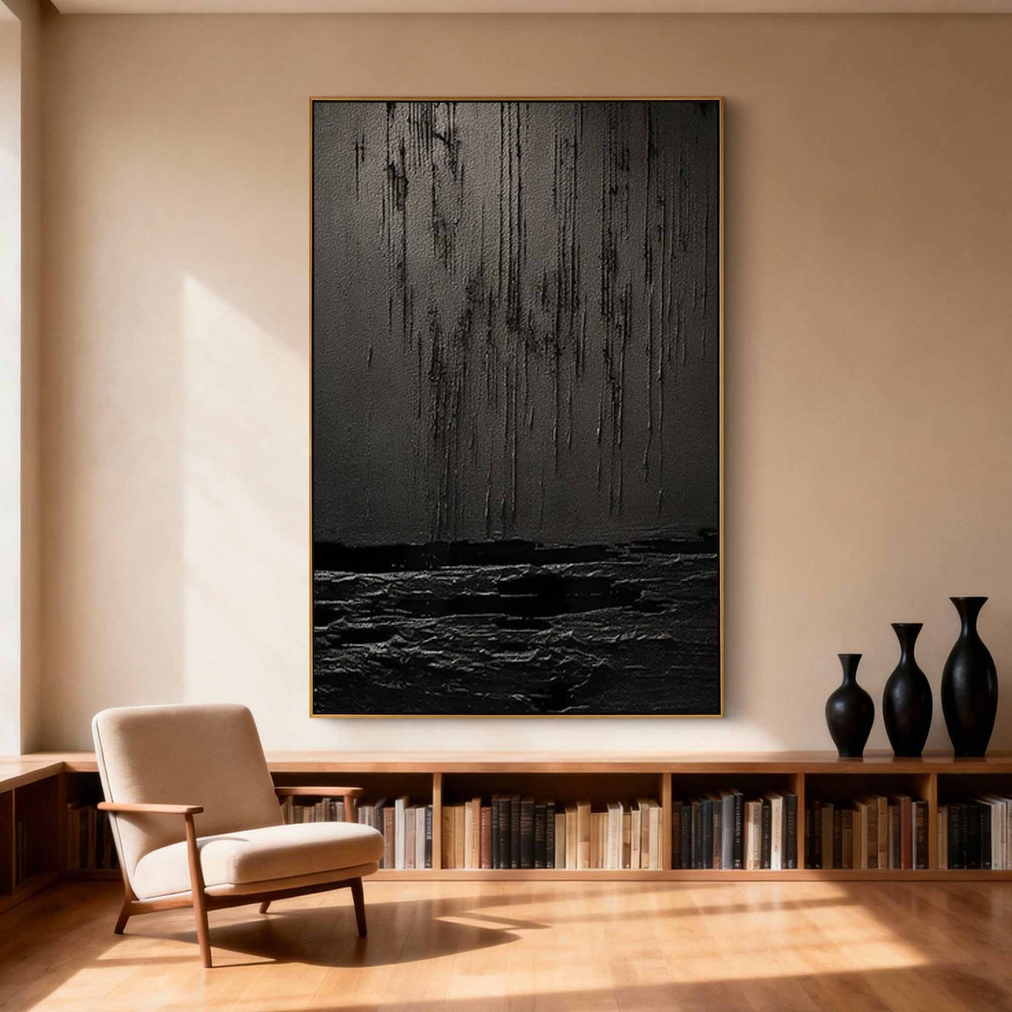 Midnight Storm Abstract Sea Canvas Art