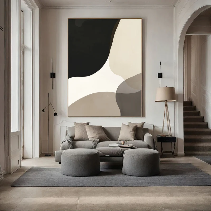 Soft Contour Neutral Abstract Painting