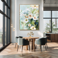 Spring Breeze White Floral Abstract Painting