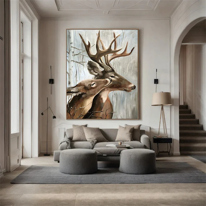 Whispered Affection Deer Painting