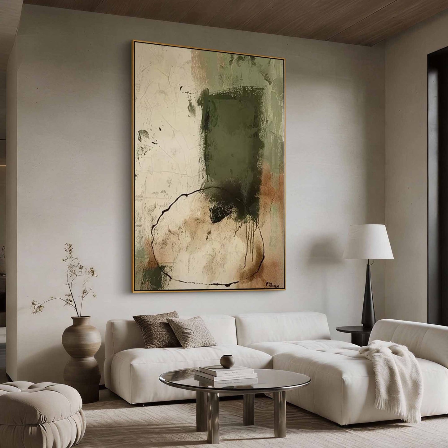 Mossy Earth Abstract Canvas Art