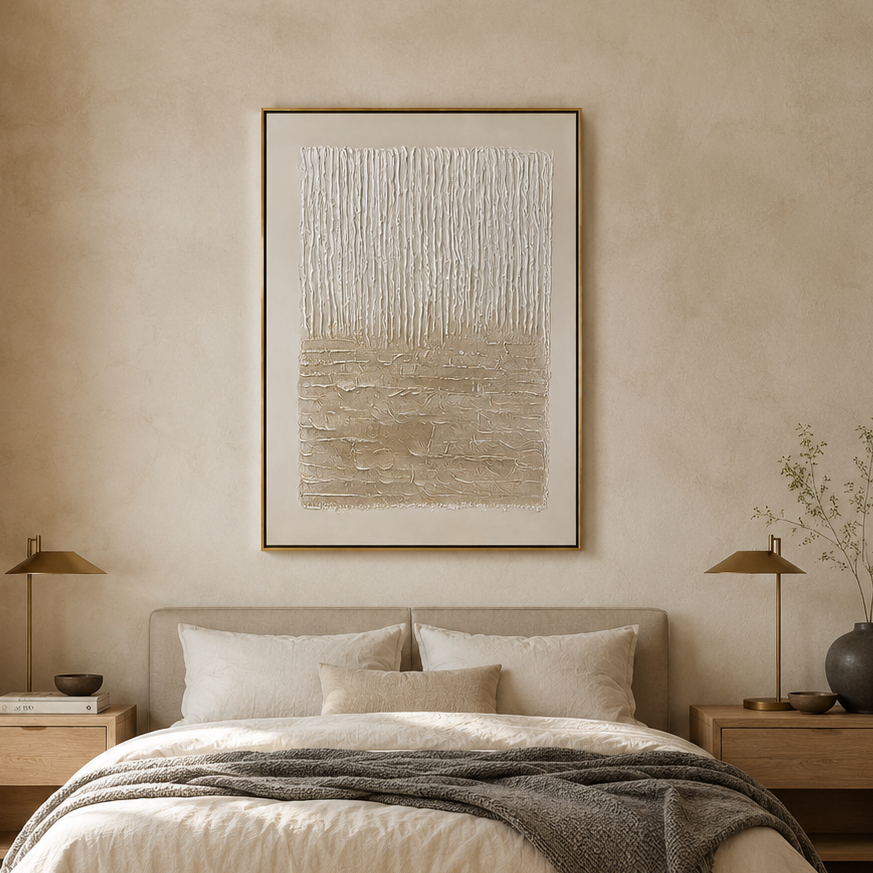 Neutral Cascade Wabi Sabi Canvas Art