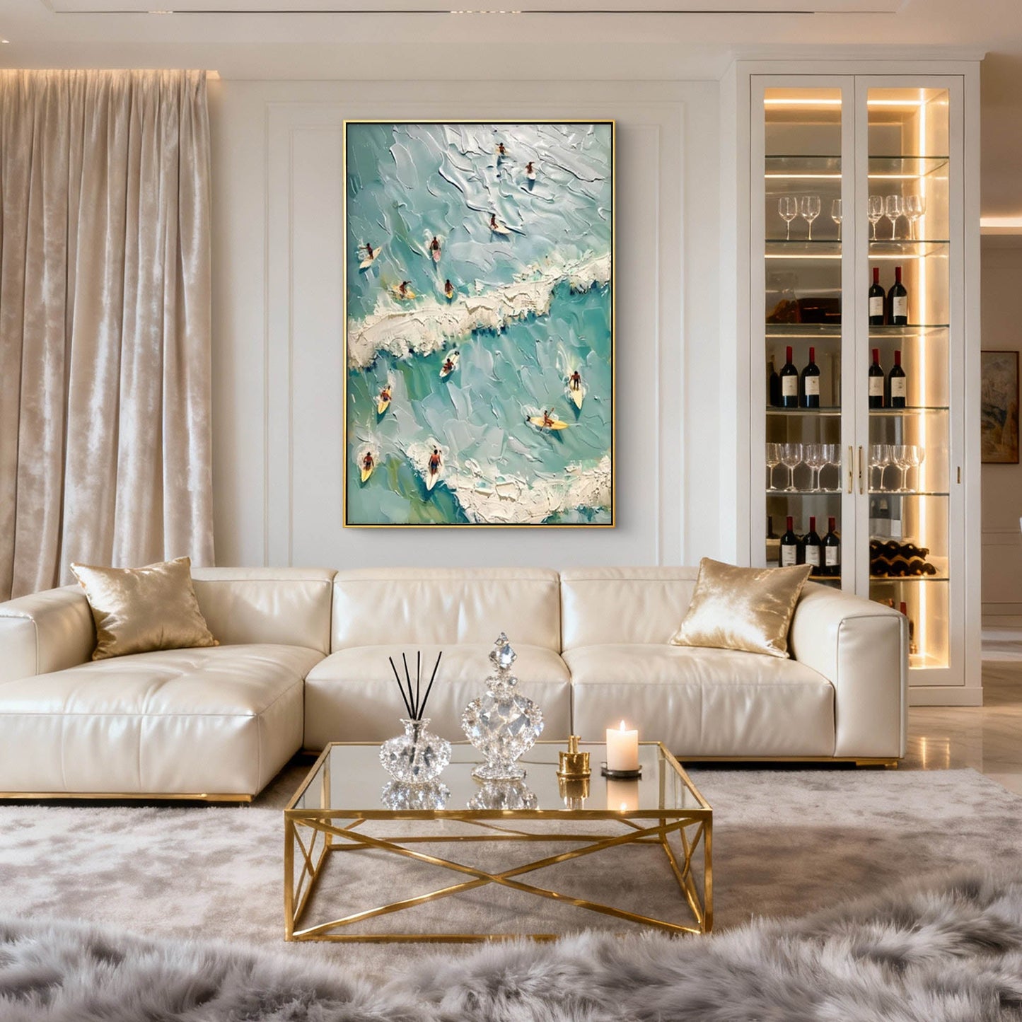 Coastal Surf Impasto Ocean Oil Painting