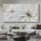 White Floral Textured Painting