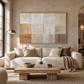 Neutral Texture Grid Minimalist Abstract Wall Art