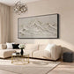 White Summit Textured Mountain Painting