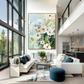 Spring Breeze White Floral Abstract Painting