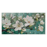 White Floral Textured Painting