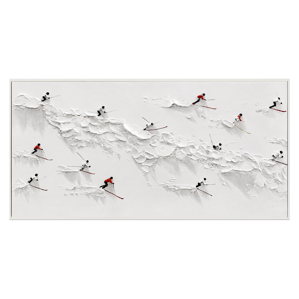 Alpine Skiers 3D Textured Painting