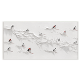 Alpine Skiers 3D Textured Painting