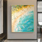 Sunlit Surf-Green Beach Scene Painting