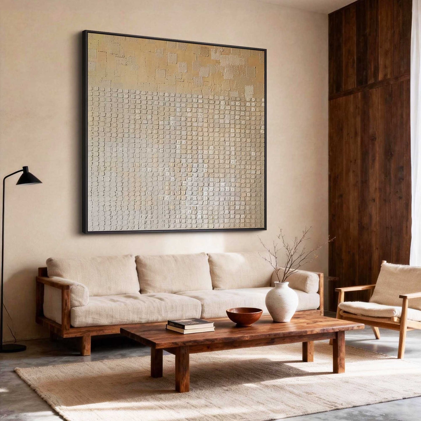 Neutral Gradient Grid Painting