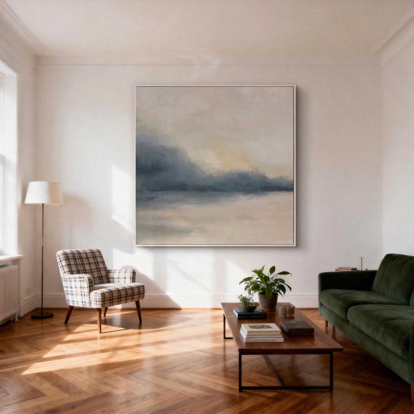 Misty Horizon Landscape Painting