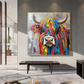 Rainbow Spirit Highland Cow Painting