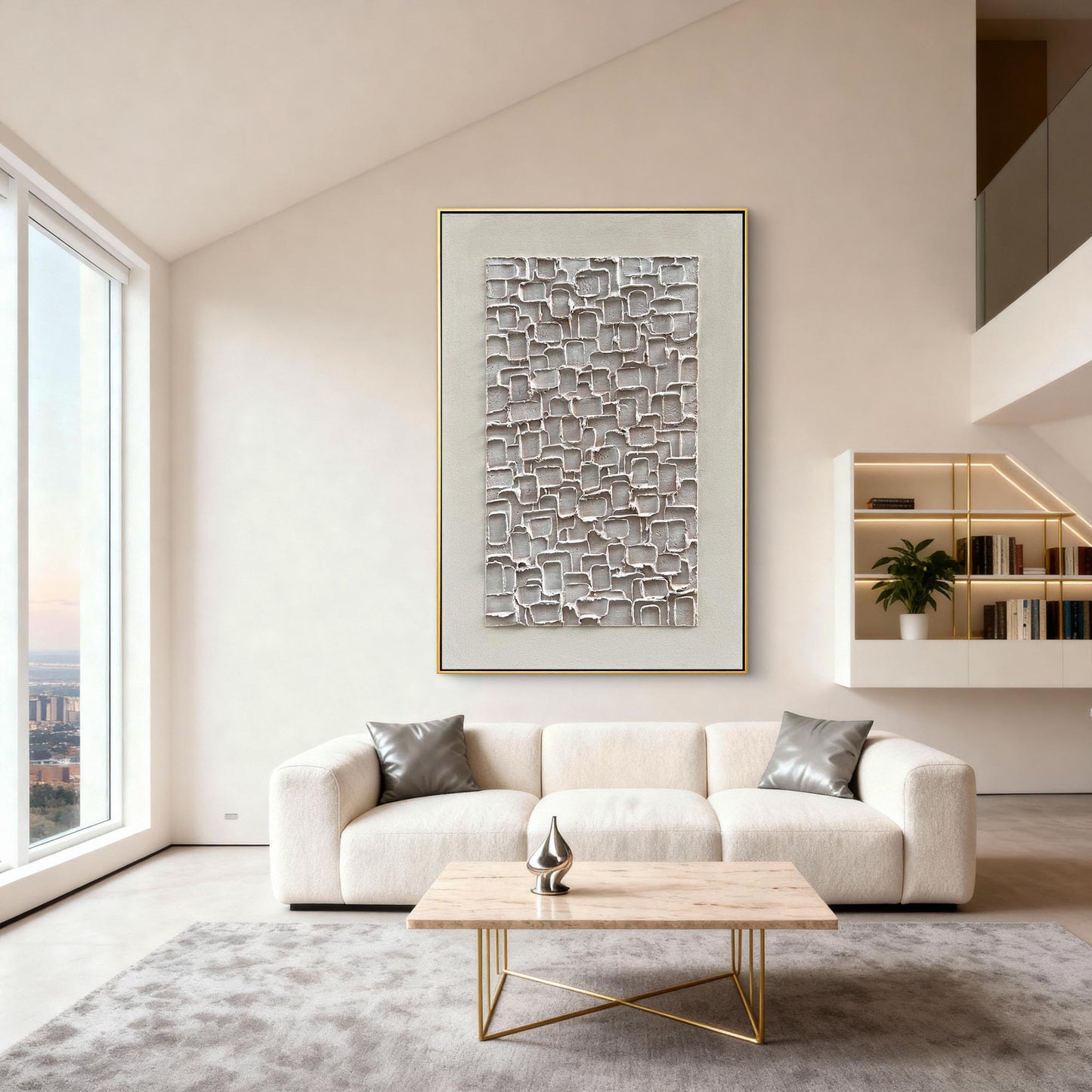 Squared Calm Neutral Textured Wall Art