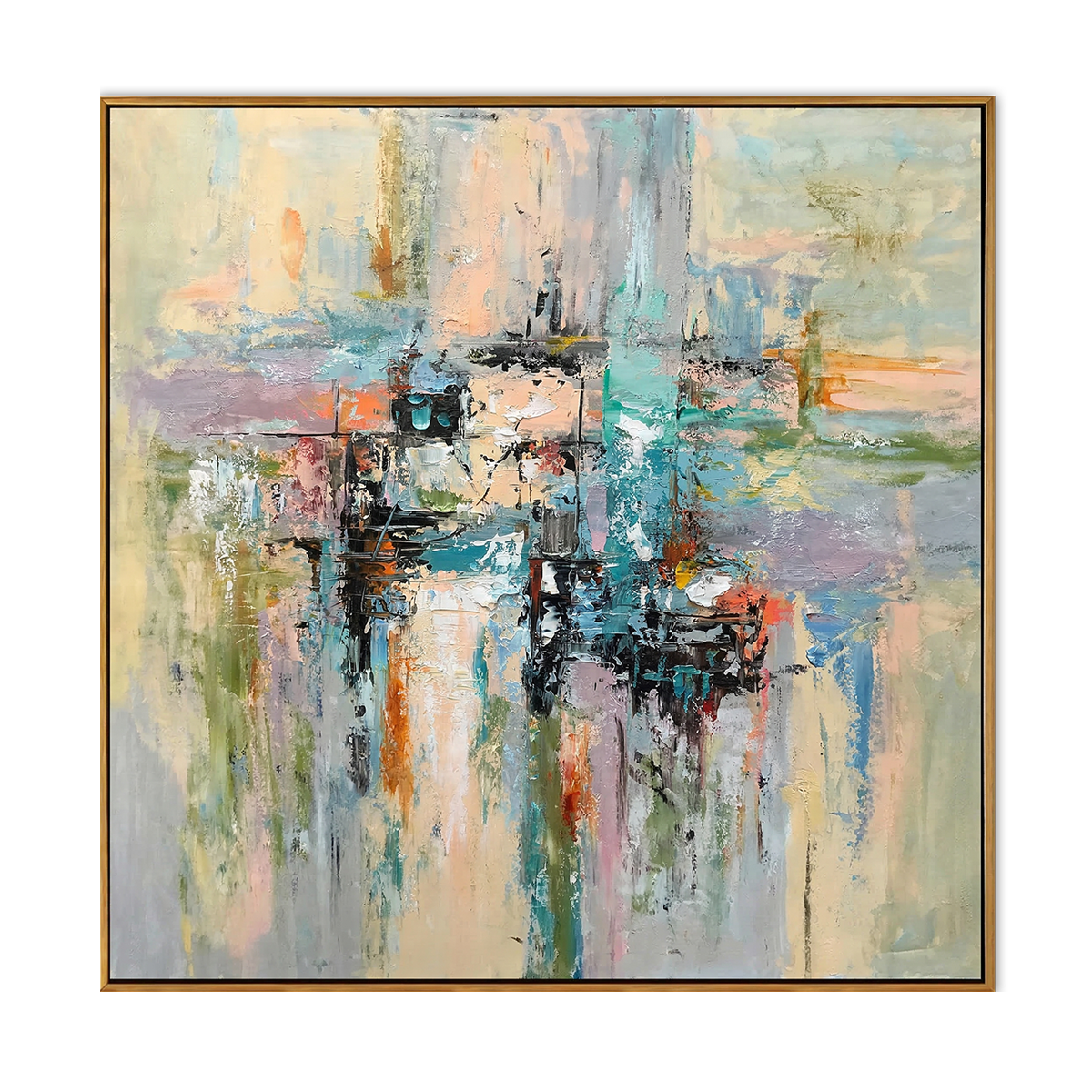 Ethereal Pastel Mosaic Abstract Painting