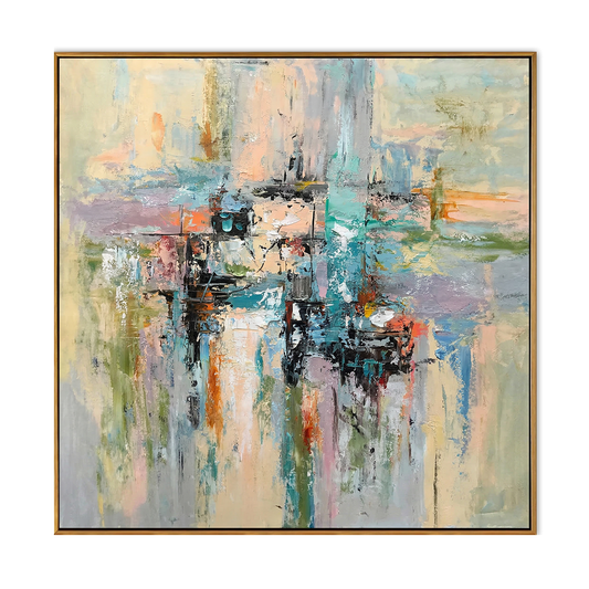 Ethereal Pastel Mosaic Abstract Painting