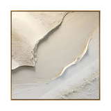 Cream Shoreline Impasto Abstract Painting