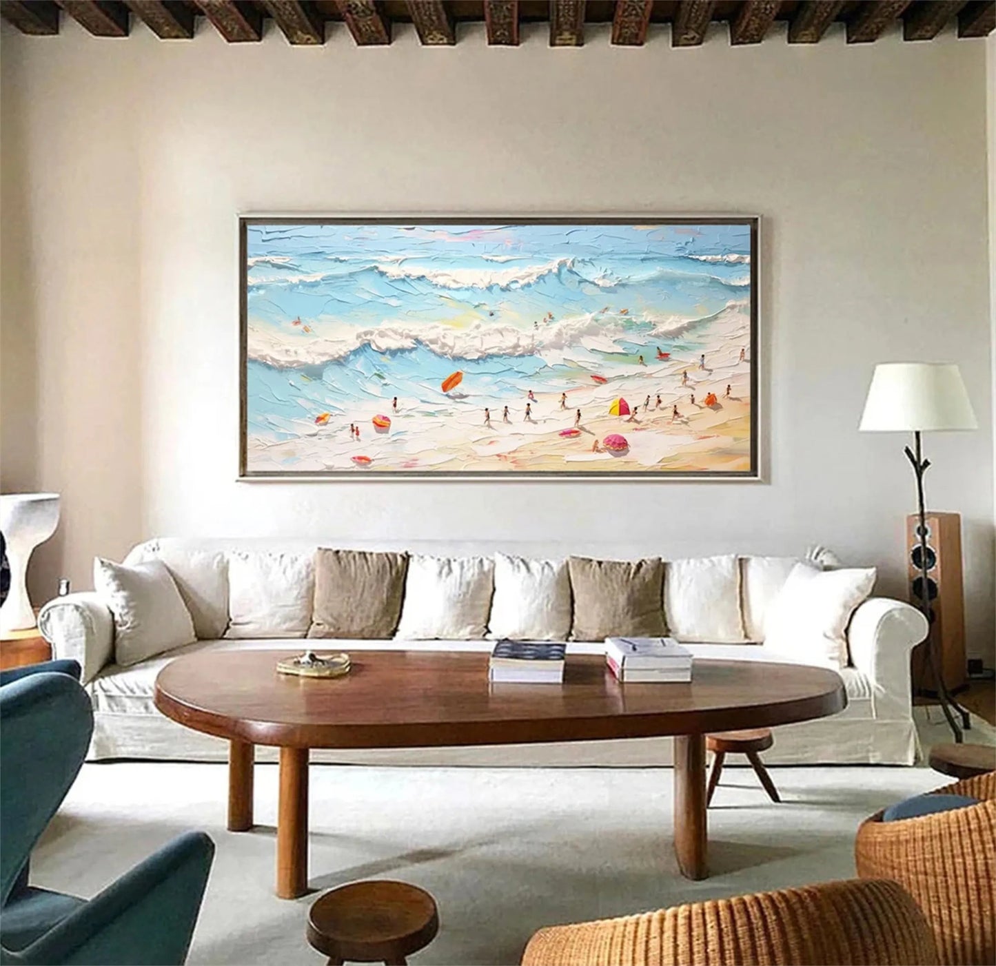 Golden Waves-Beach Abstract Painting