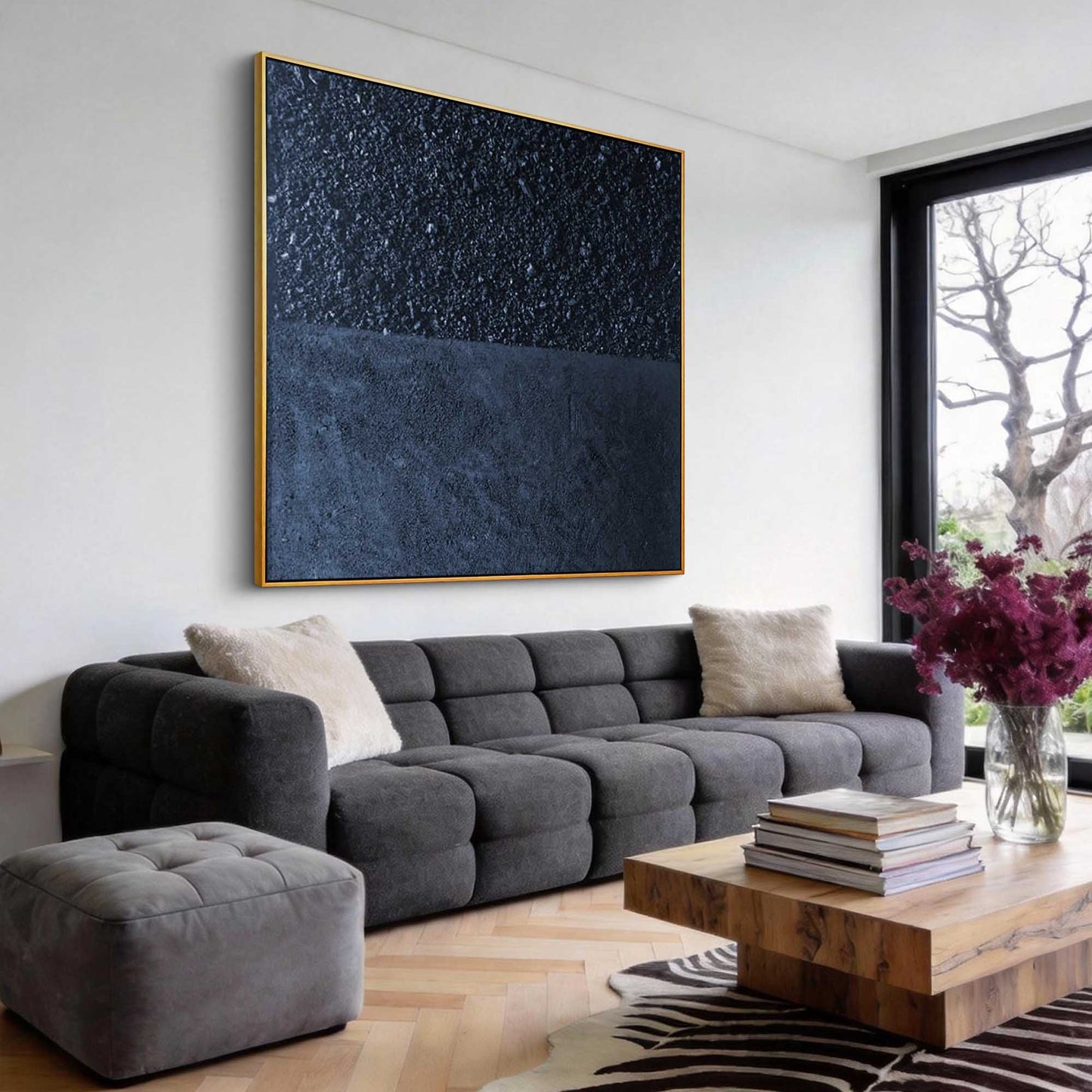 Midnight Split Textured Painting