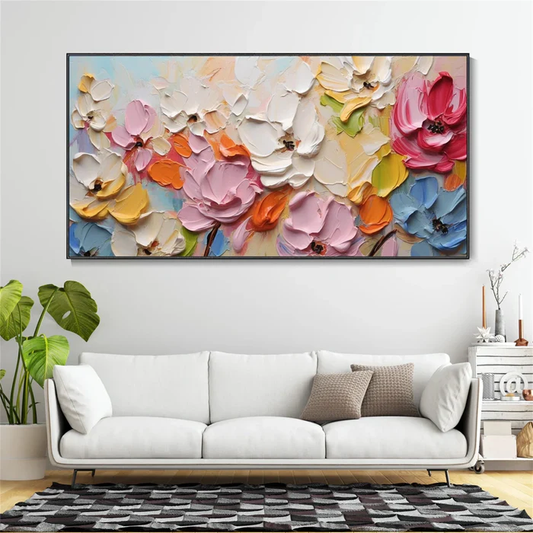 Bloom Symphony Textured Floral Painting