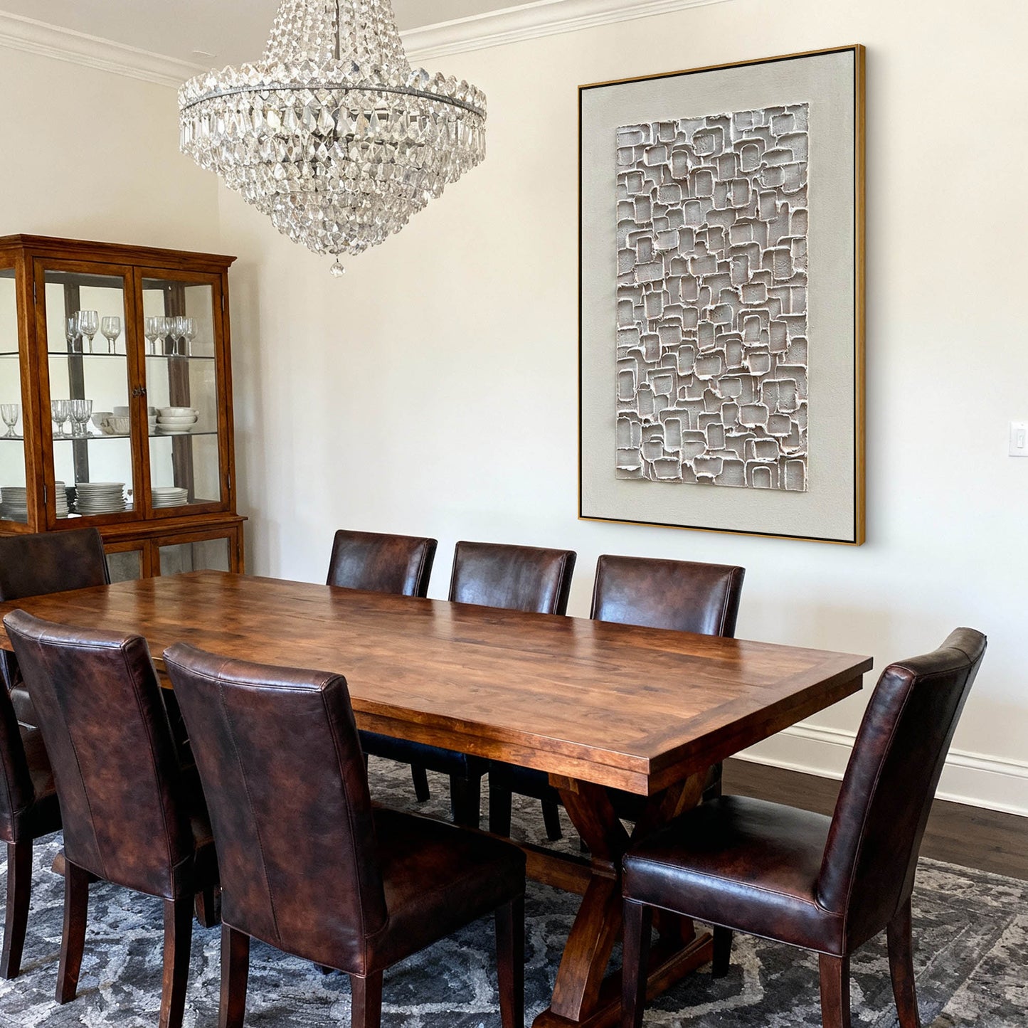 Squared Calm Neutral Textured Wall Art